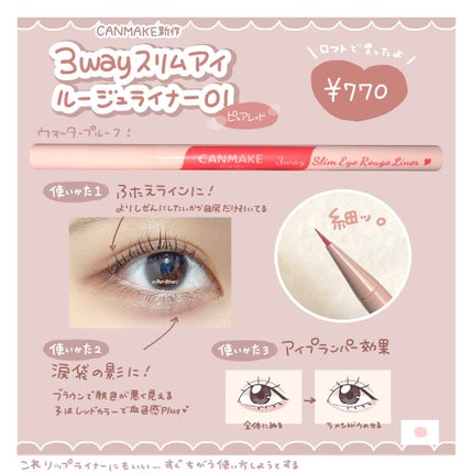 3wayスリムアイルージュライナー/キャンメイク/リキッドアイライナーを使ったクチコミ(2枚目)