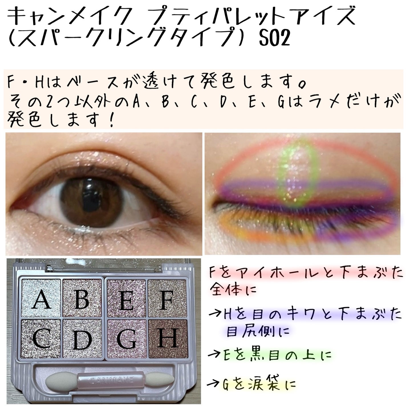 プティパレットアイズ(スパークリングタイプ)/キャンメイク/アイシャドウを使ったクチコミ(7枚目)