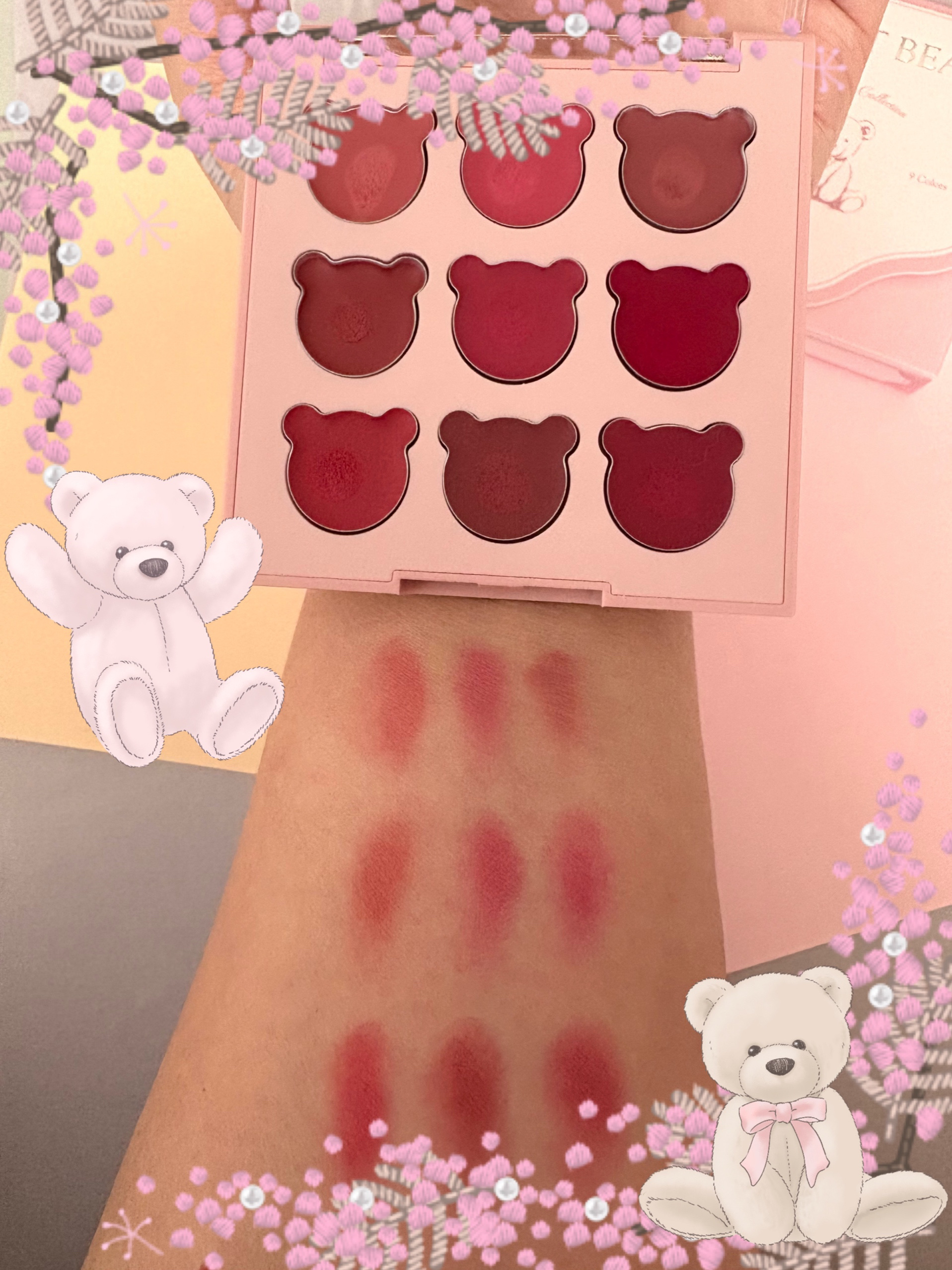 ムードペインティングリップアンドチークパレット 06 スウィートベア/dasique/マルチパレットを使ったクチコミ（2枚目）