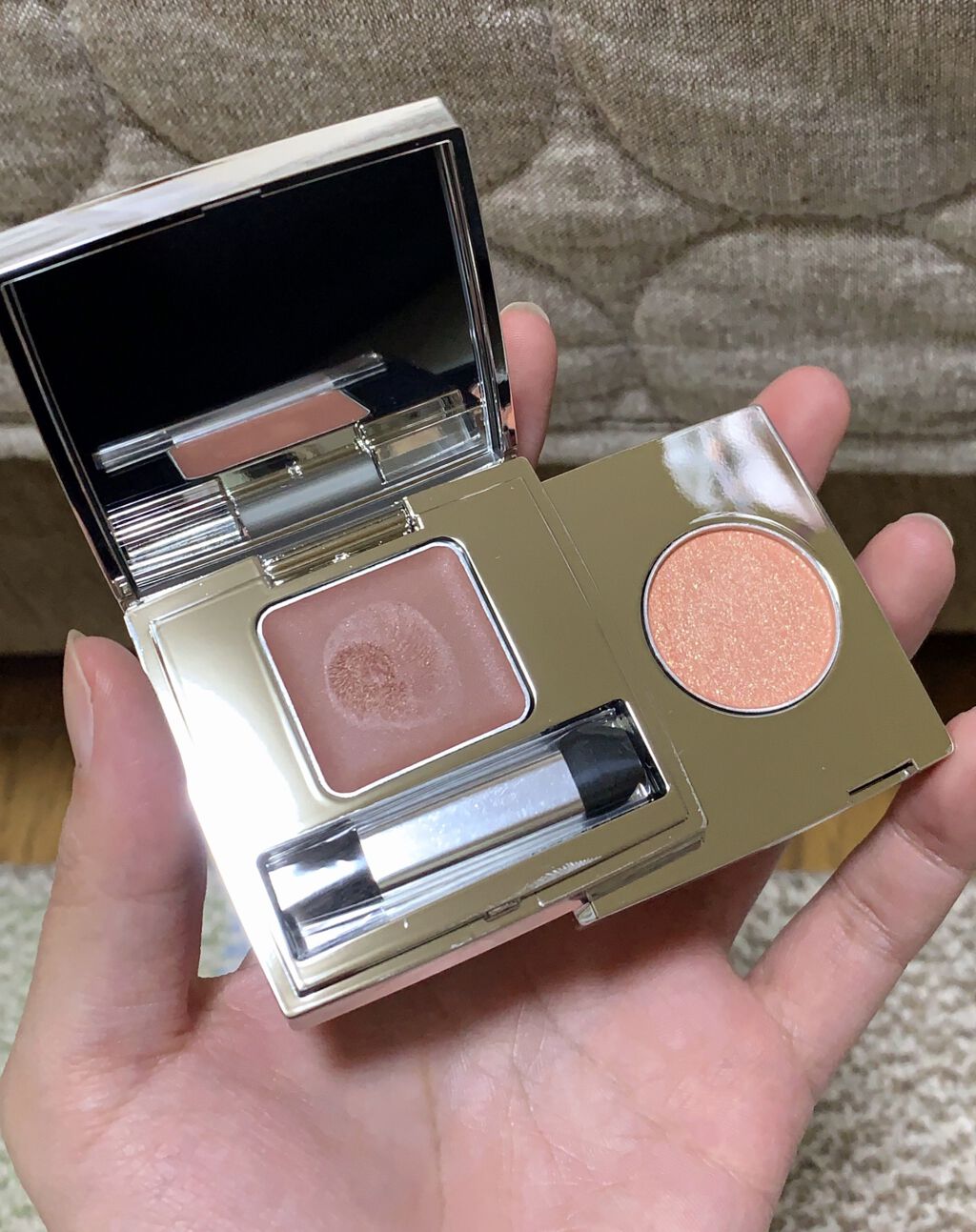 ザ ベージュライブラリー アイシャドウデュオ 01 スプリングスパークル/RMK/ジェル・クリームアイシャドウを使ったクチコミ（1枚目）