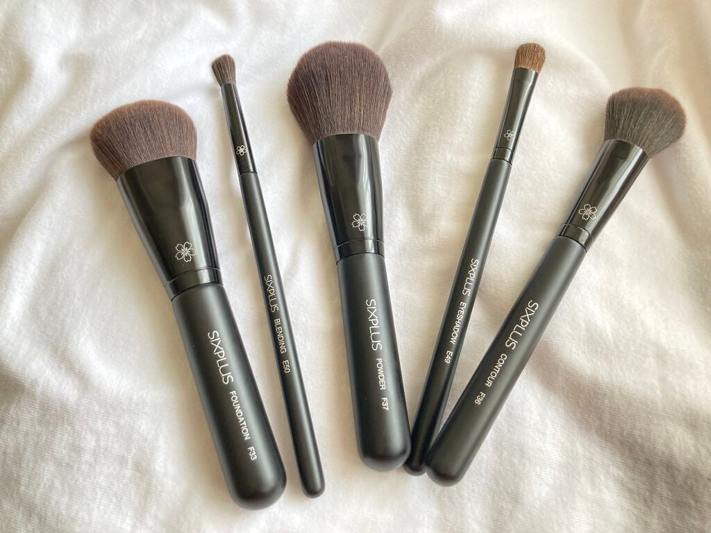 SIXPLUS メイクブラシ 5本セット - Dawnシリーズ (ブラック)/SIXPLUS/メイクブラシを使ったクチコミ(3枚目)