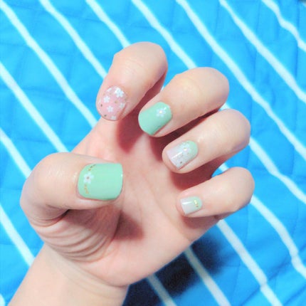 貼るジェルネイル/セリア/ネイルシールを使ったクチコミ(1枚目)