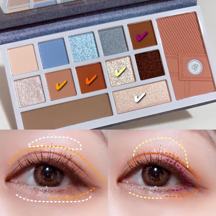 デザイナーアイズ&チークパレット/PERFECT DIARY/アイシャドウパレットを使ったクチコミ(4枚目)