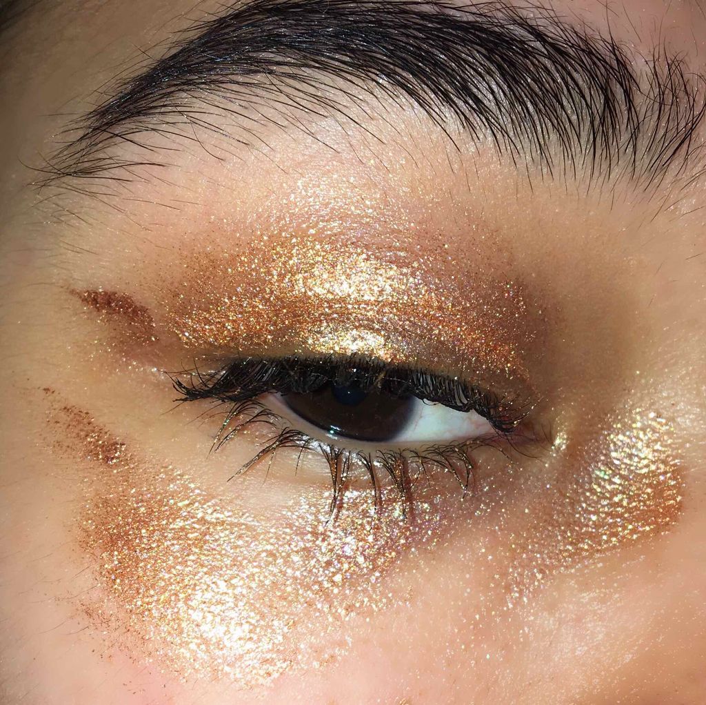 Glitter Loose Powder Make up Brighten Pigment Metallic Shimeer eye shadow/FOCALLURE/単色アイシャドウを使ったクチコミ(3枚目)