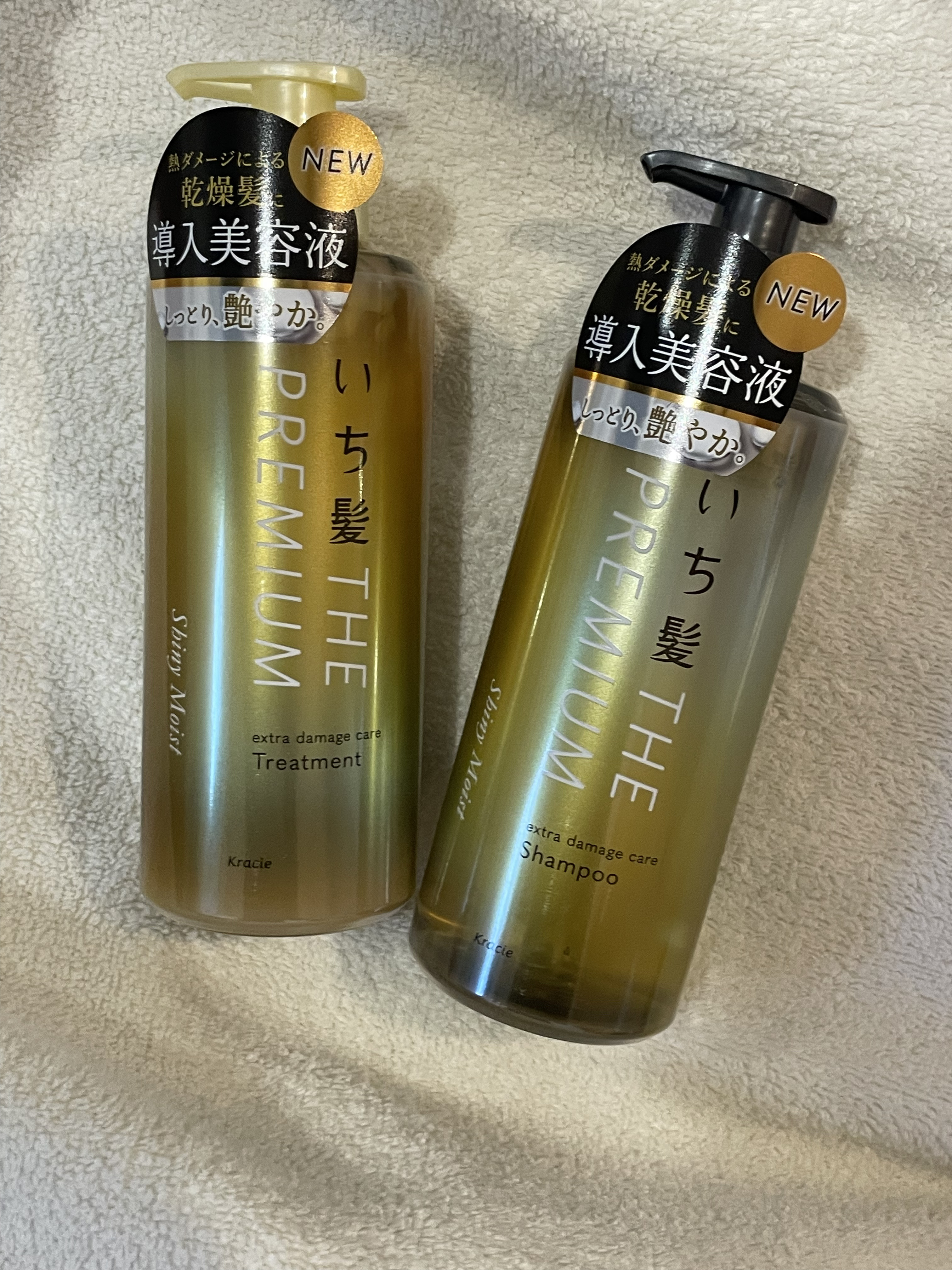 THE PREMIUM エクストラダメージケアシャンプー／トリートメント（シャイニーモイスト）/いち髪/市販シャンプーを使ったクチコミ（1枚目）