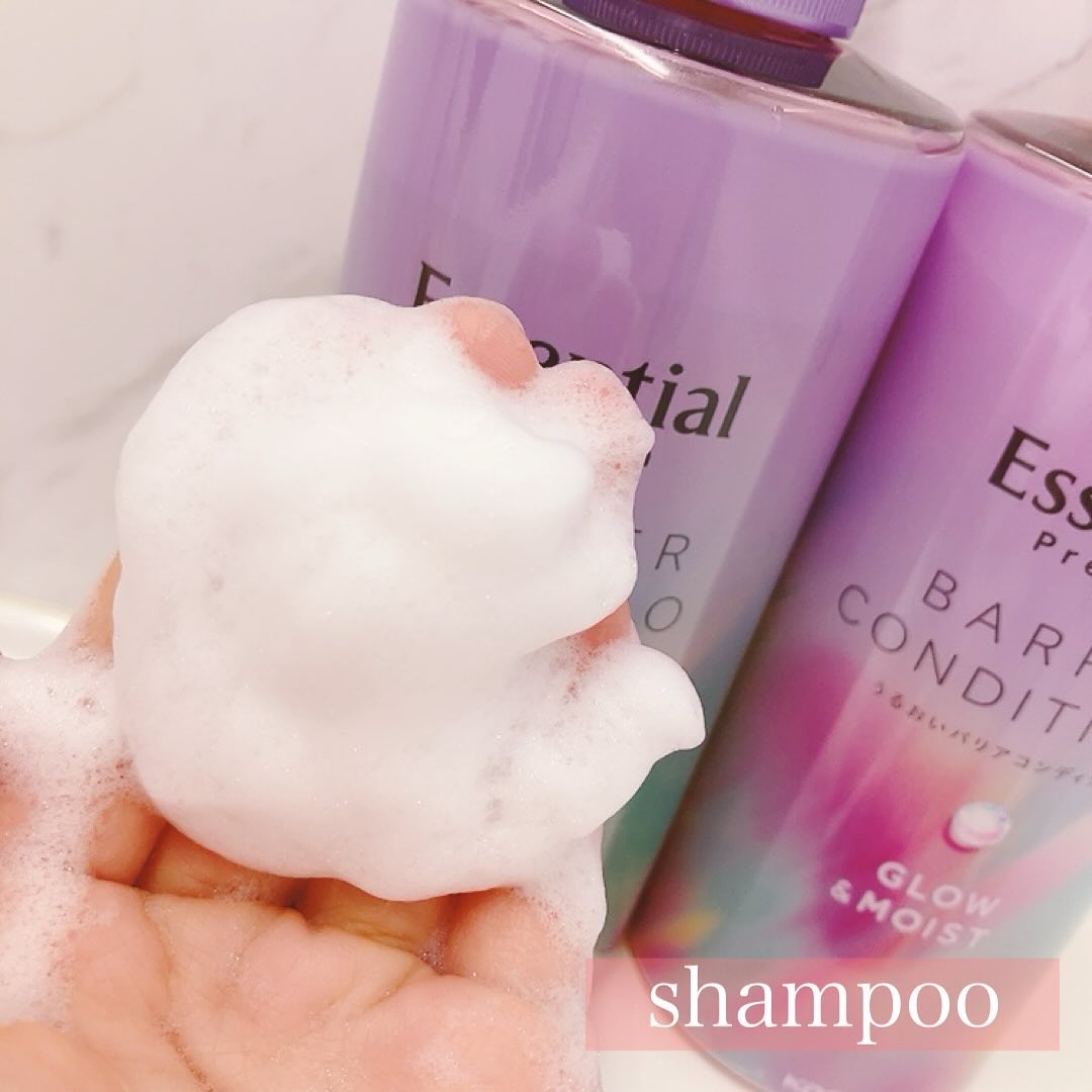 エッセンシャル プレミアム うるおいバリアシャンプー/コンディショナー グロウ＆モイスト/エッセンシャル/市販シャンプーを使ったクチコミ（2枚目）