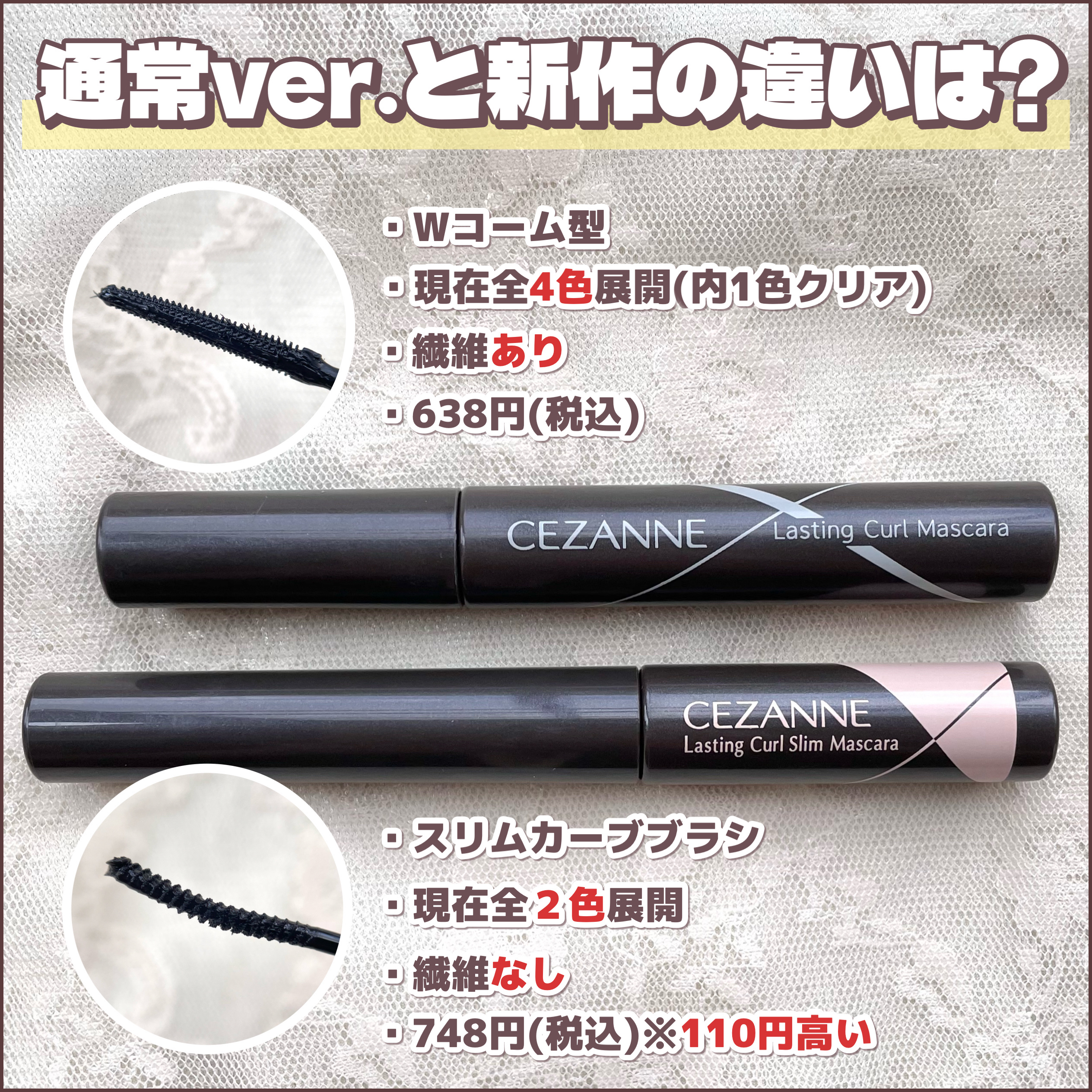 耐久カールマスカラ/CEZANNE/マスカラを使ったクチコミ（3枚目）