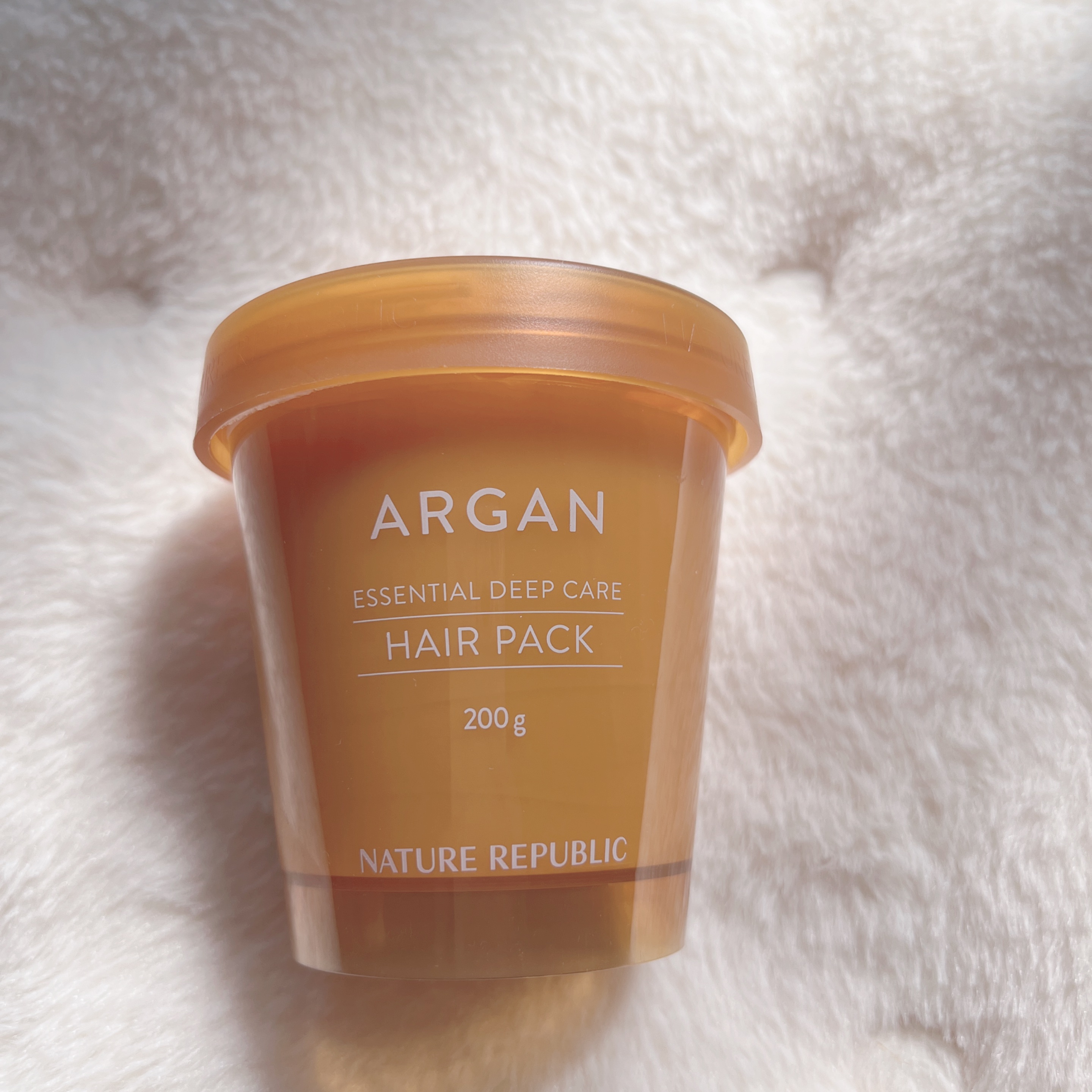 アルガンエッセンシャル ディープケアヘアパック 200g/ネイチャーリパブリック/ヘアマスク・ヘアパックを使ったクチコミ（1枚目）