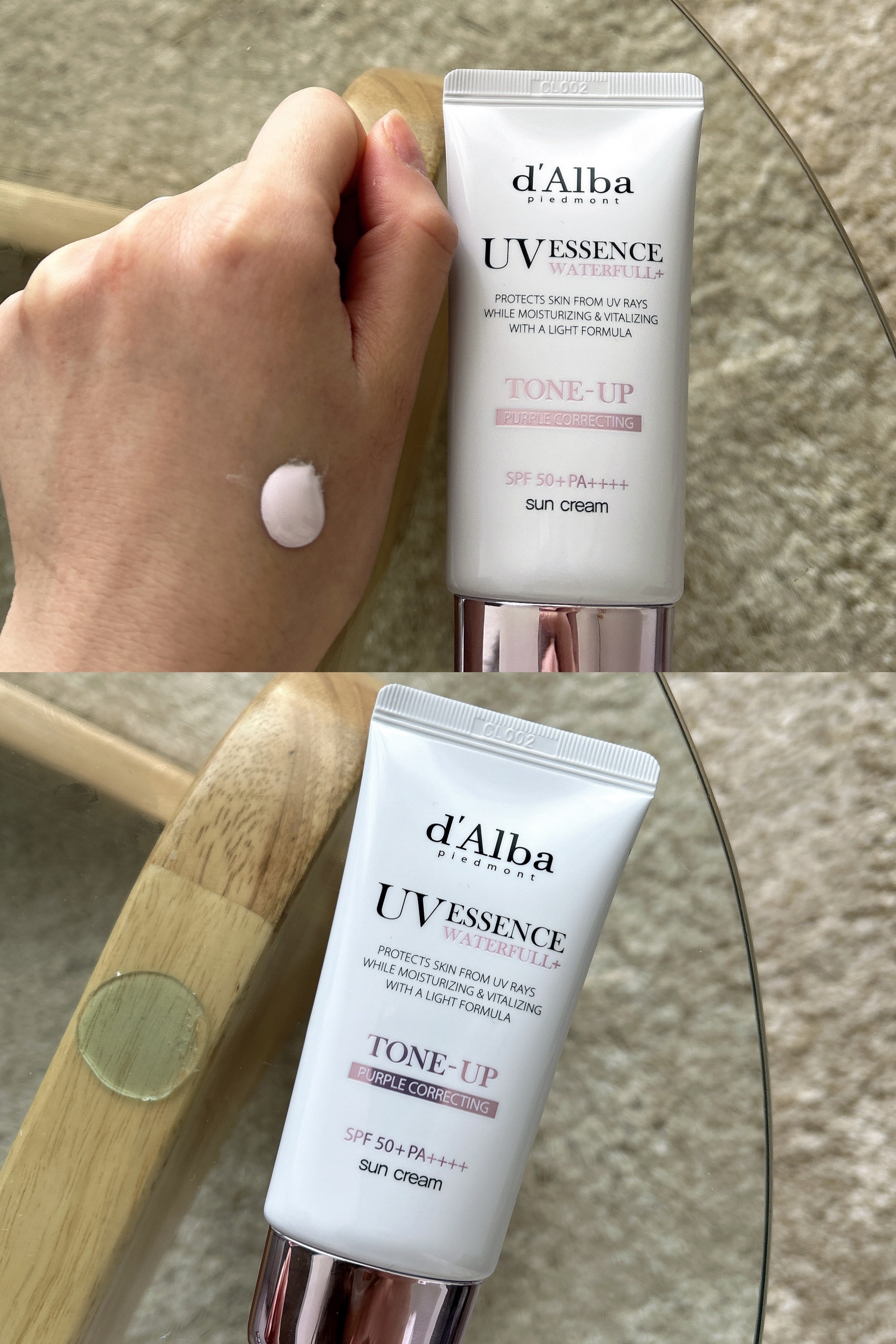 ダルバ ウォータフル トーンアップ サンクリーム(パープル)/ダルバ/日焼け止めクリームを使ったクチコミ（2枚目）