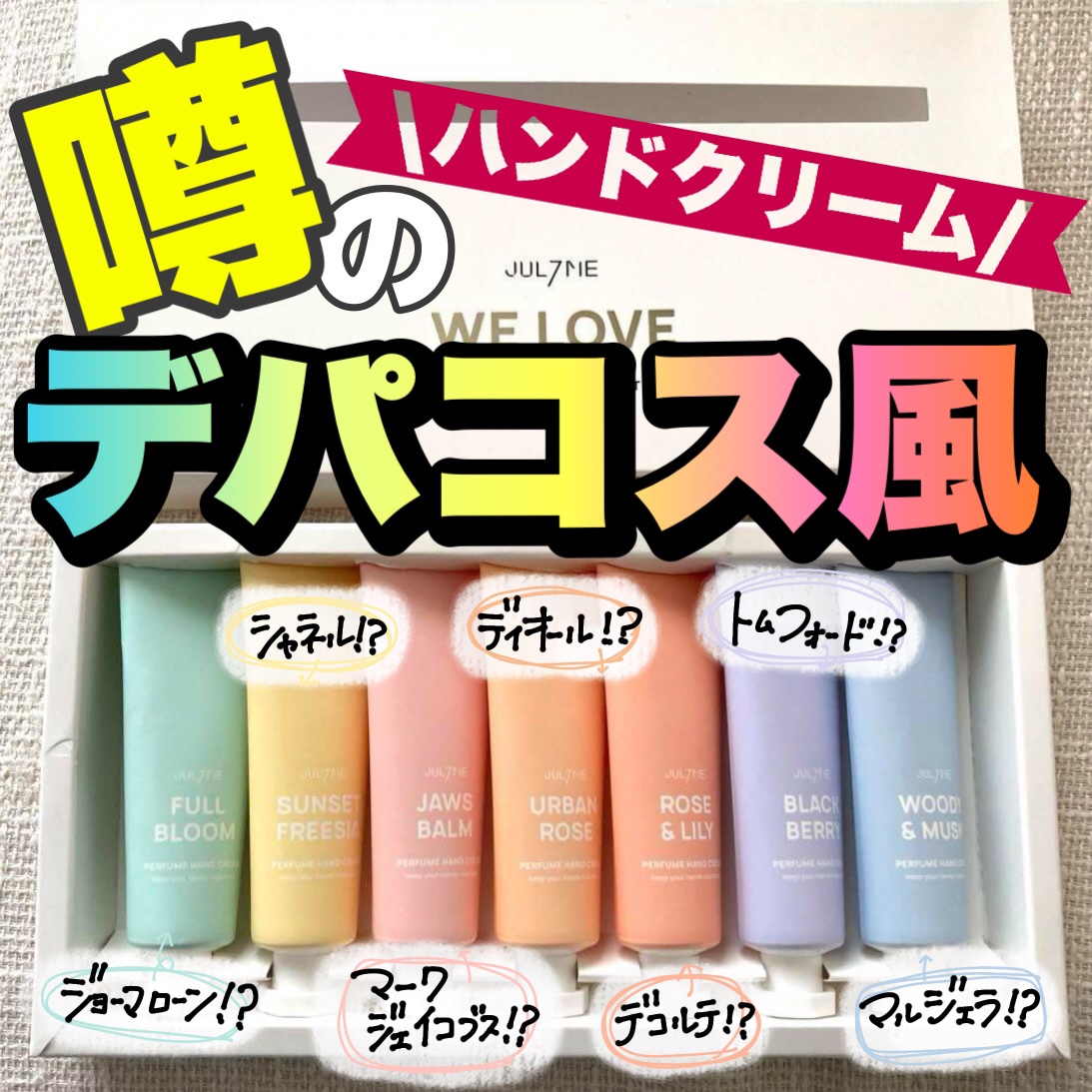 パフュームハンドクリーム/JUL7ME/ハンドクリームを使ったクチコミ（1枚目）