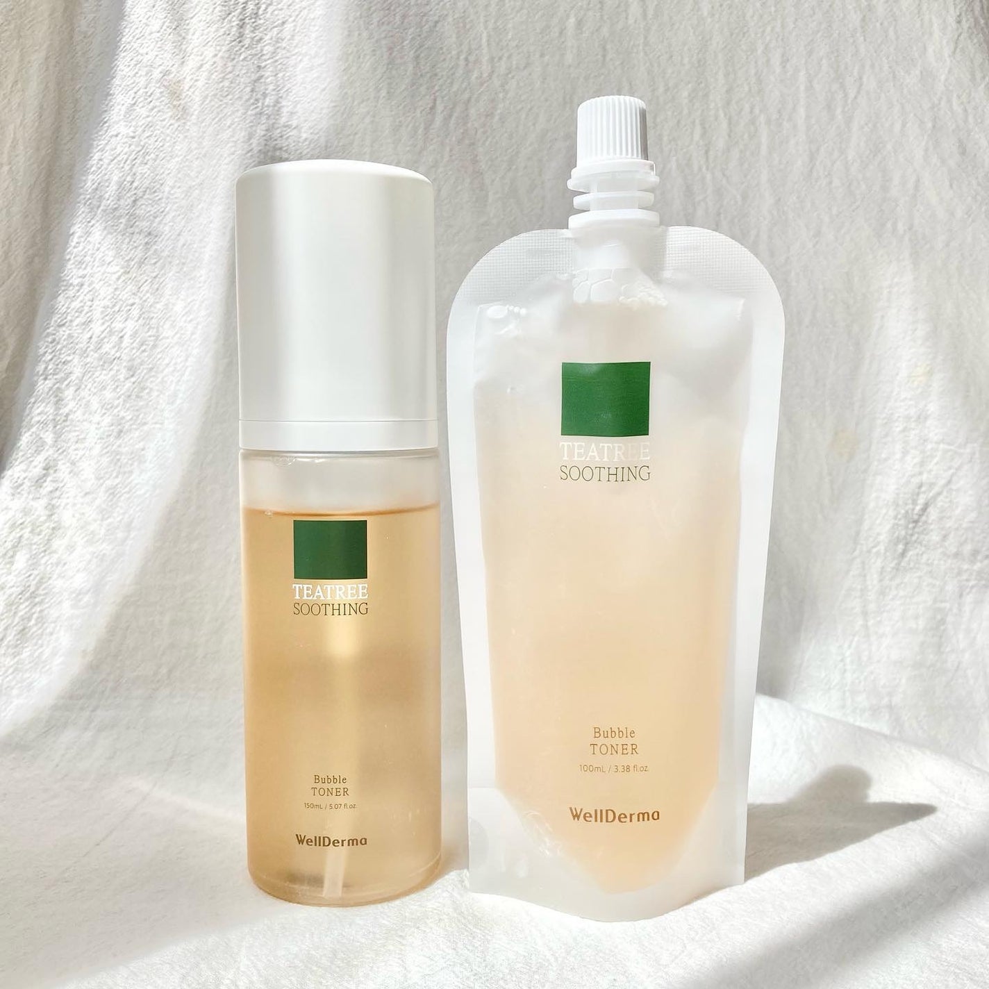 ティーツリースーディングバブルトナー150ml+詰め替え用100mlセット/WellDerma/化粧水を使ったクチコミ(5枚目)