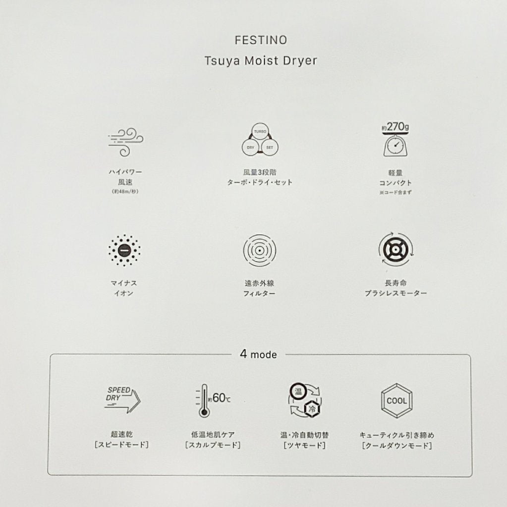 ツヤモイストドライヤー/FESTINO/ドライヤーを使ったクチコミ(7枚目)