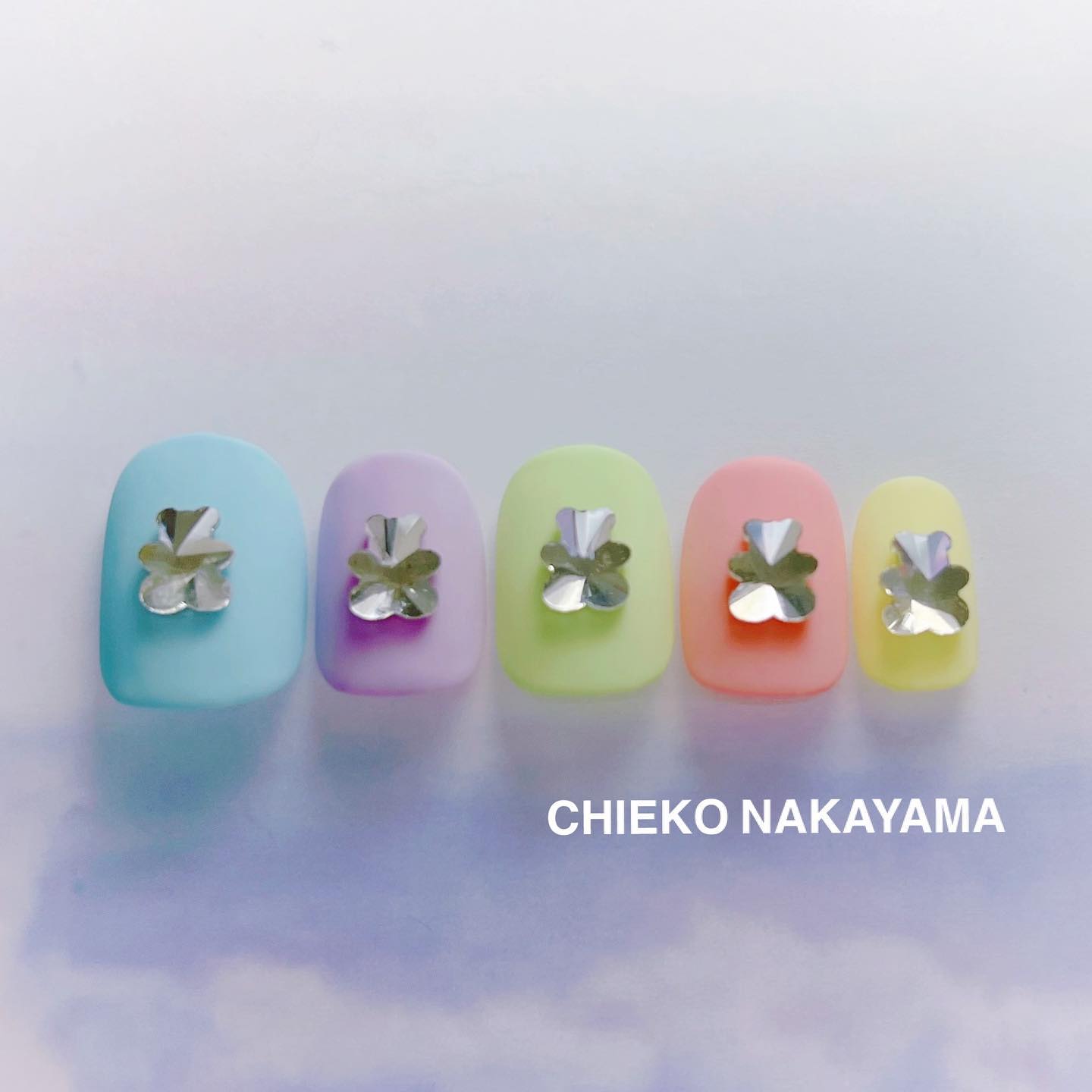 #ネイル,#くまネイル,#パステルネイルのネイルデザイン