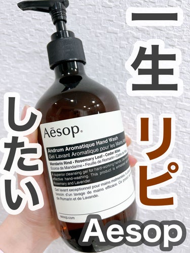 おしゃれなお家に必ずと言っていいほど置いてある？
見た目も香りもぜーんぶ好き！


Aesop
アンドラムアロマティックハンドウォッシュ


手肌を乾燥させることなく、
しっかり洗浄するマイルド処方のハ