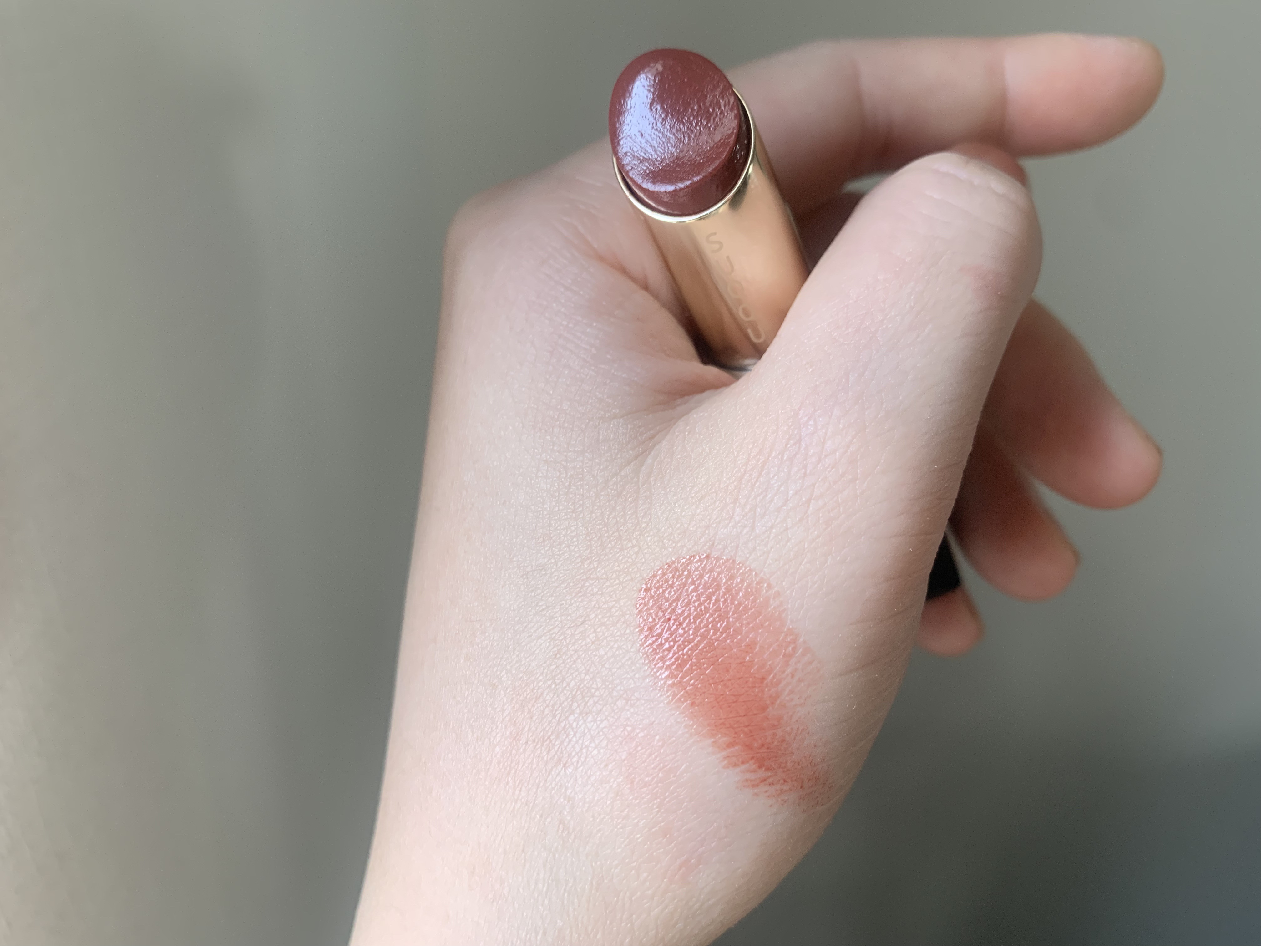 モイスチャー グレイズ リップスティック 07 色香差 - IROKASASHI/SUQQU/口紅を使ったクチコミ（2枚目）