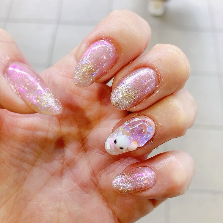 ジェルネイル  GM67 モーブピンク/ジェルミーワン/ジェルネイルを使ったクチコミ（2枚目）