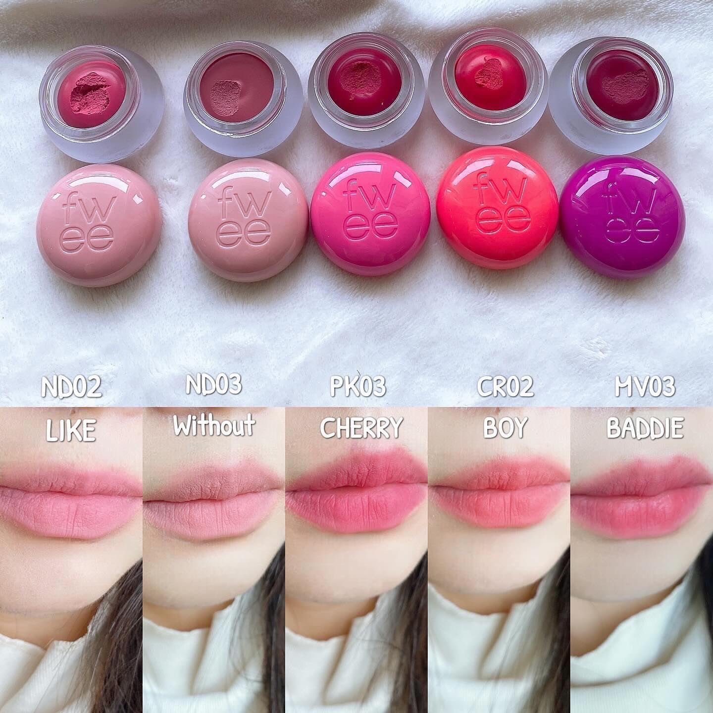 リップアンドチーク ブラーリープリンポット/fwee/口紅を使ったクチコミ（2枚目）