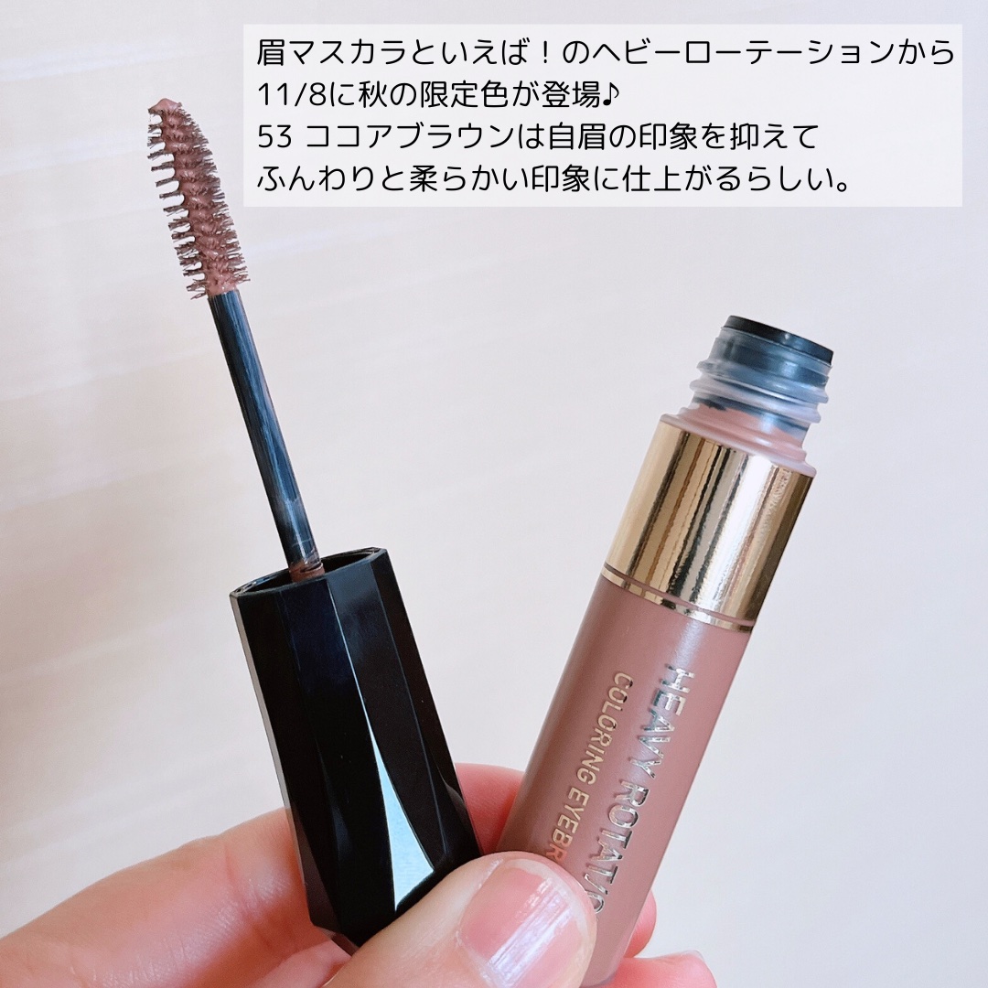 カラーリングアイブロウ 53 ココアブラウン/ヘビーローテーション/眉マスカラを使ったクチコミ（3枚目）