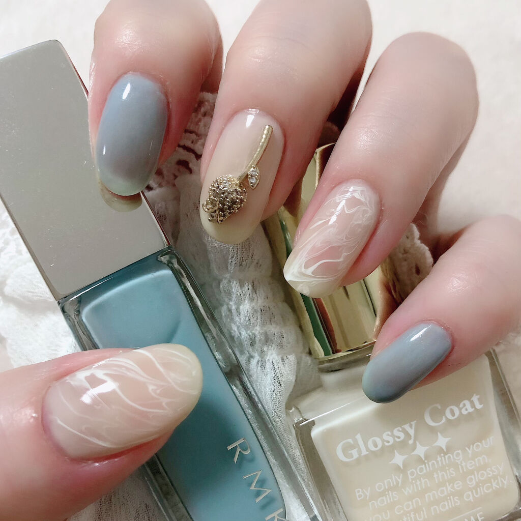 ネイルポリッシュ EX-40 ブルーアイリス/RMK/マニキュアを使ったクチコミ（2枚目）