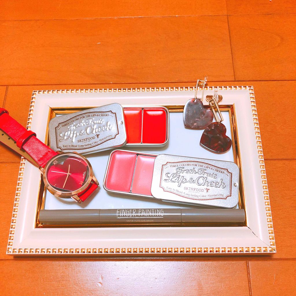 フレッシュフルーツ リップ&チーク トリオ/SKINFOOD/ジェル・クリームチークを使ったクチコミ(1枚目)