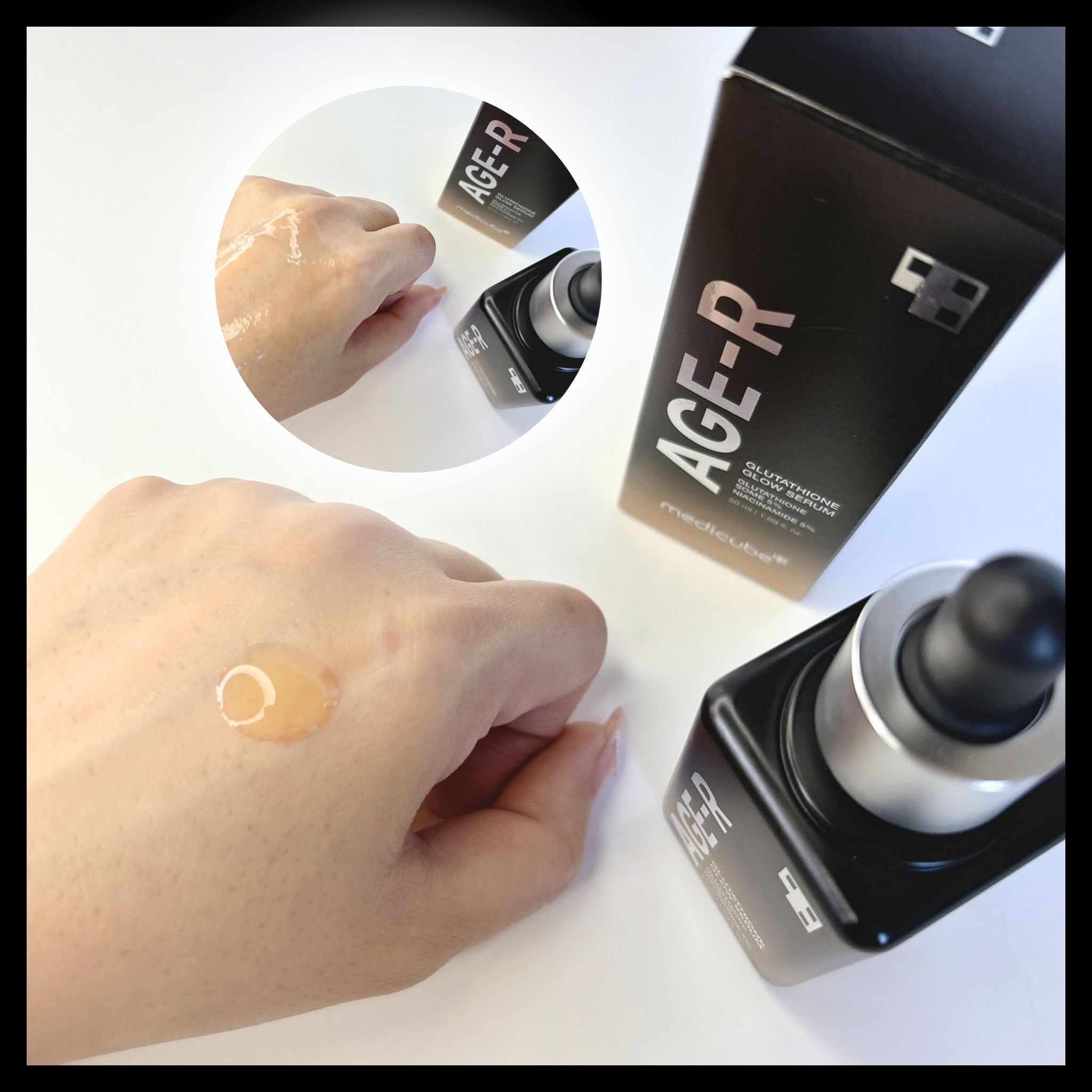 MEDICUBE グルタチオングロウアンプルのクチコミ「純度99.4％塗るグルタチオンアンプル 

とろっとしたテクスチャーですがみずみずしくて
軽い.....」（3枚目）