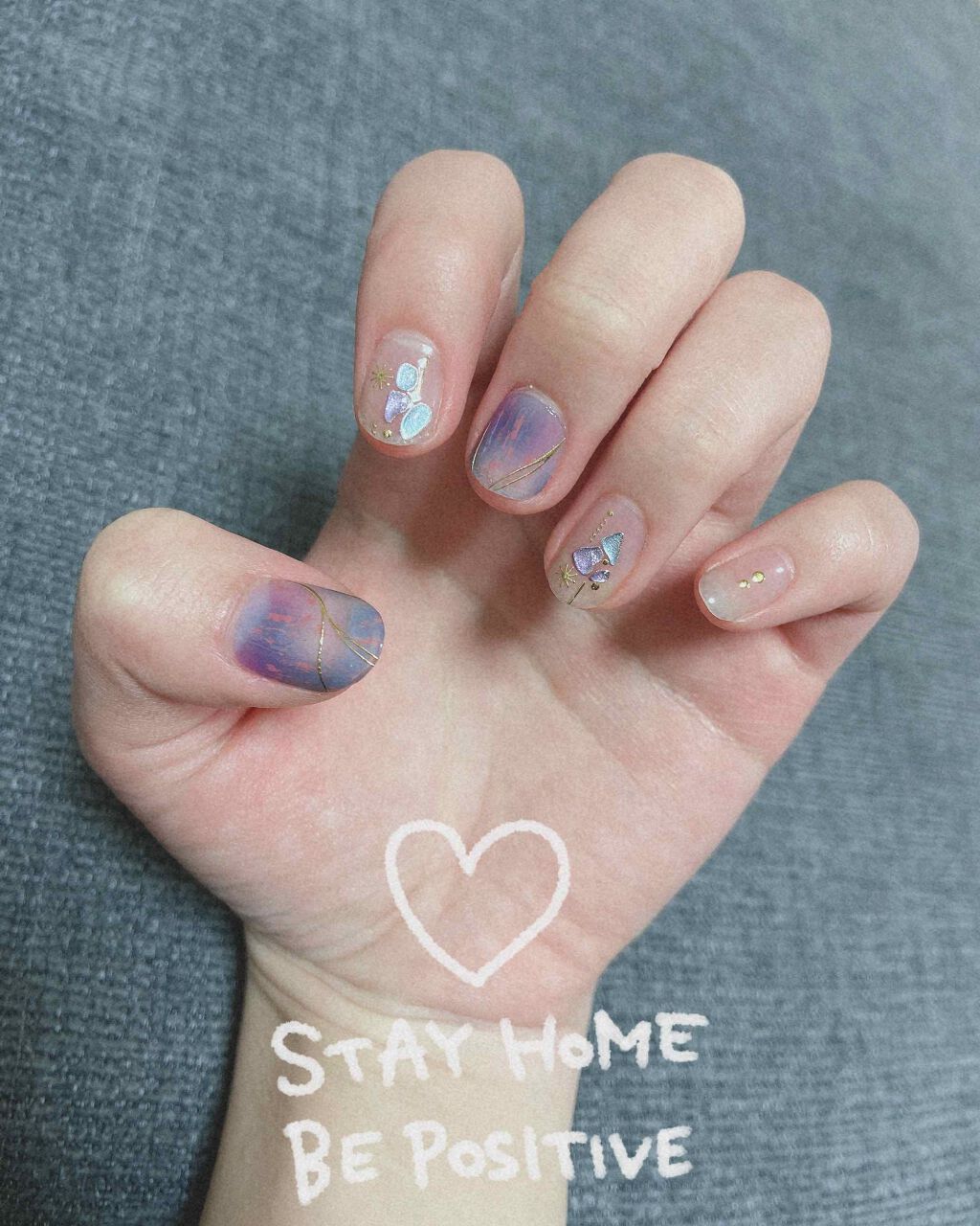 ネイルシール/Qoo10/ネイルシールを使ったクチコミ（1枚目）