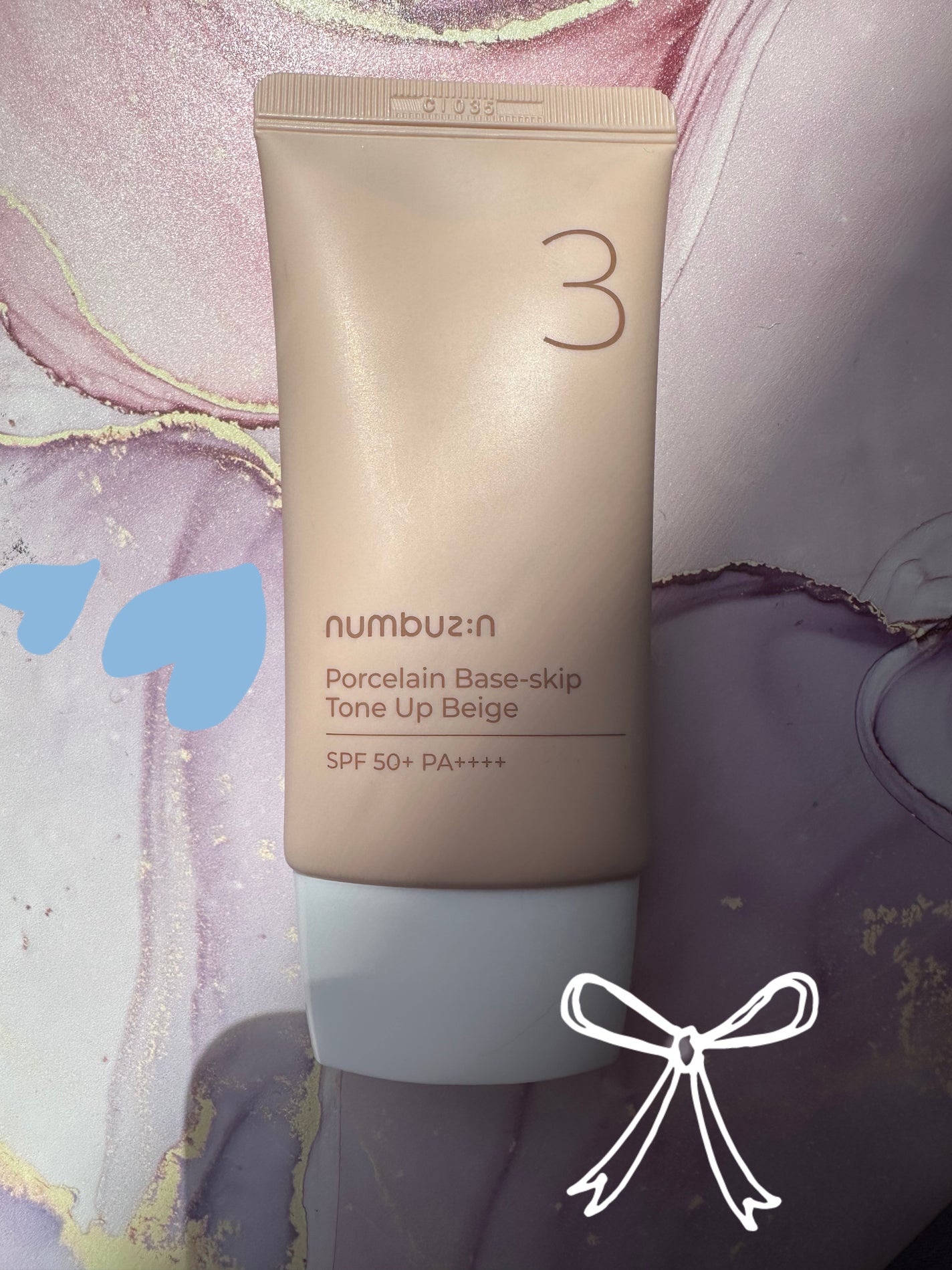 3番 ノーファンデ陶器肌トーンアップクリーム/numbuzin/化粧下地を使ったクチコミ(1枚目)