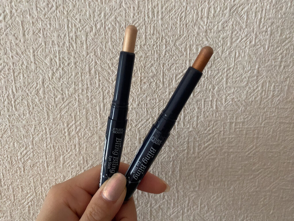 キラキラ アイシャドウ/ETUDE/スティックアイシャドウを使ったクチコミ（2枚目）