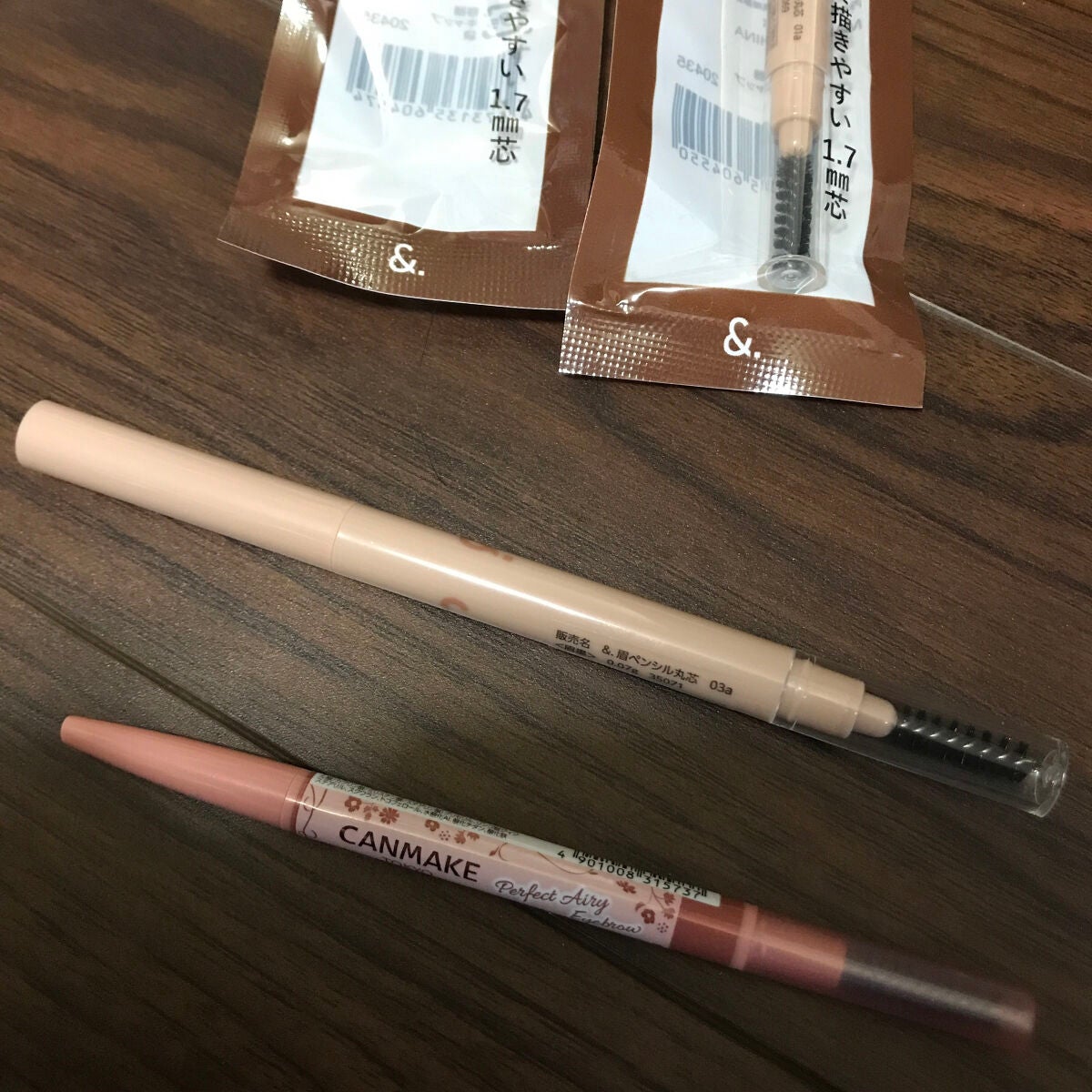 &.眉ペンシル 丸芯 ブラシ付き/DAISO/アイブロウペンシルを使ったクチコミ(6枚目)