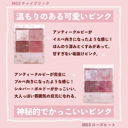 シルキースフレアイズ(マットタイプ)/キャンメイク/アイシャドウパレットを使ったクチコミ(3枚目)