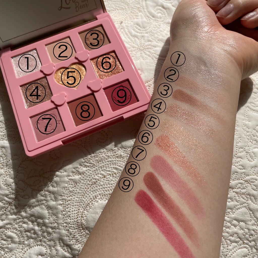 Love Bear 9色 アイシャドウパレット/FlowerKnows/アイシャドウパレットを使ったクチコミ(4枚目)