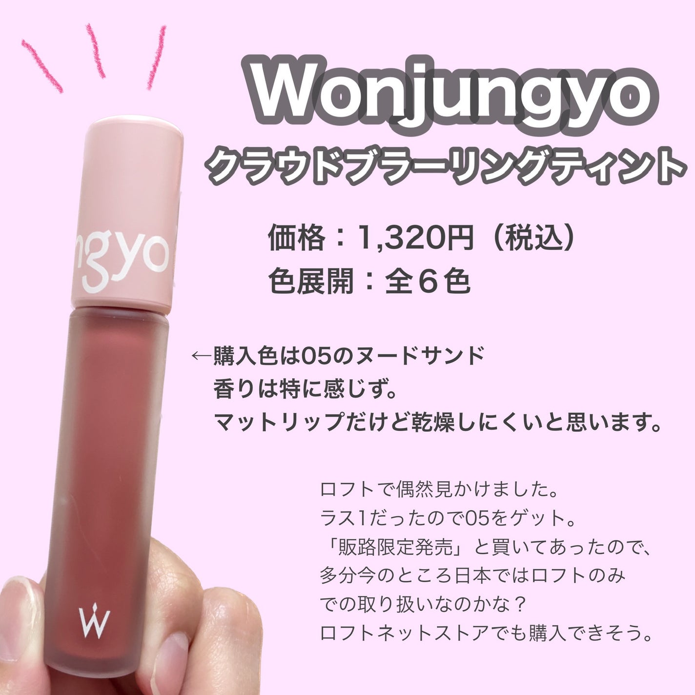 クラウドブラーリングティント/Wonjungyo/リップティントを使ったクチコミ(2枚目)