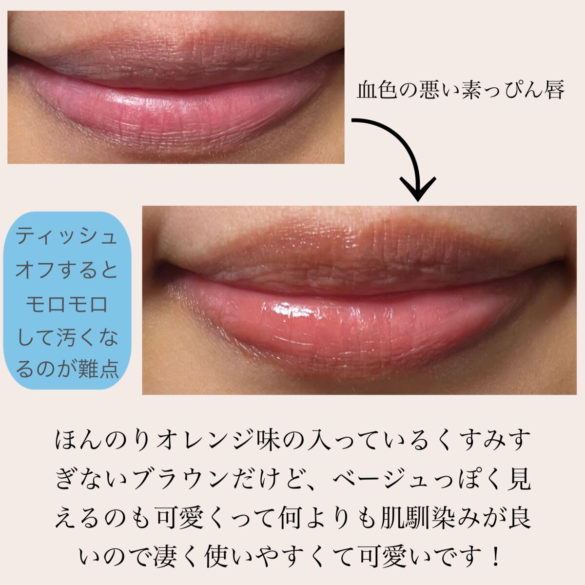 ドラマティックリップティント BR313 テラコッタリリージャム/マキアージュ/リップティントを使ったクチコミ（3枚目）