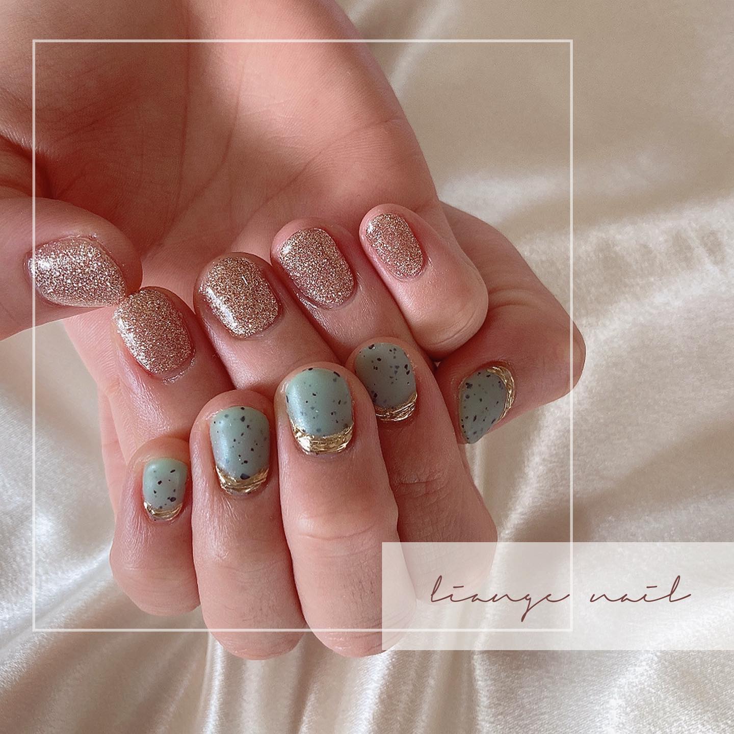 #リアンジェネイル,#柏ネイル,#ネイル,#ダルメシアンネイル,#アシメネイルのネイルデザイン