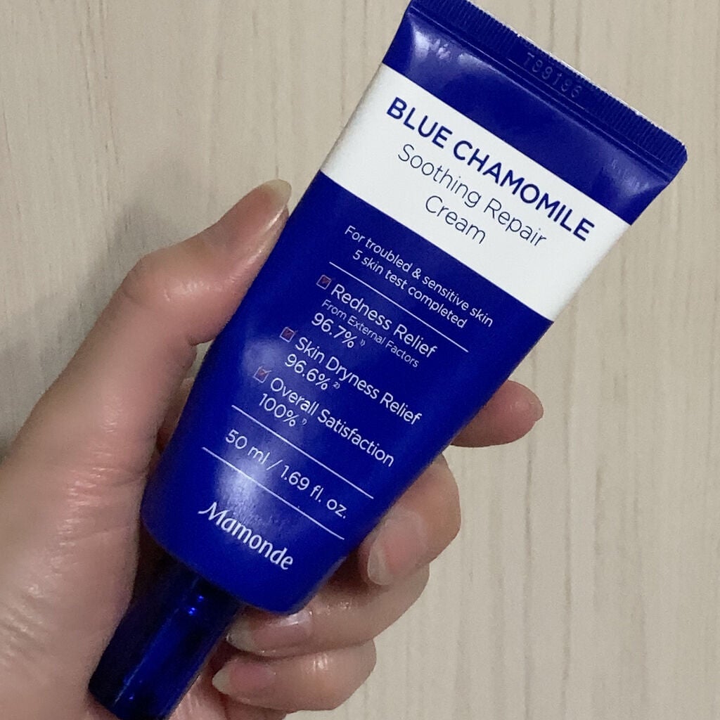 mamonde blue chamomile soothing repair cream/Mamonde/フェイスクリームを使ったクチコミ(4枚目)
