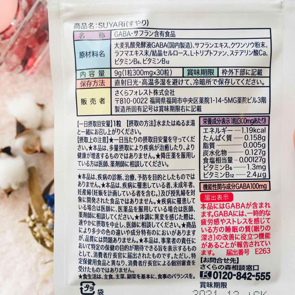 SUYARi/さくらの森/健康サプリメントを使ったクチコミ(4枚目)