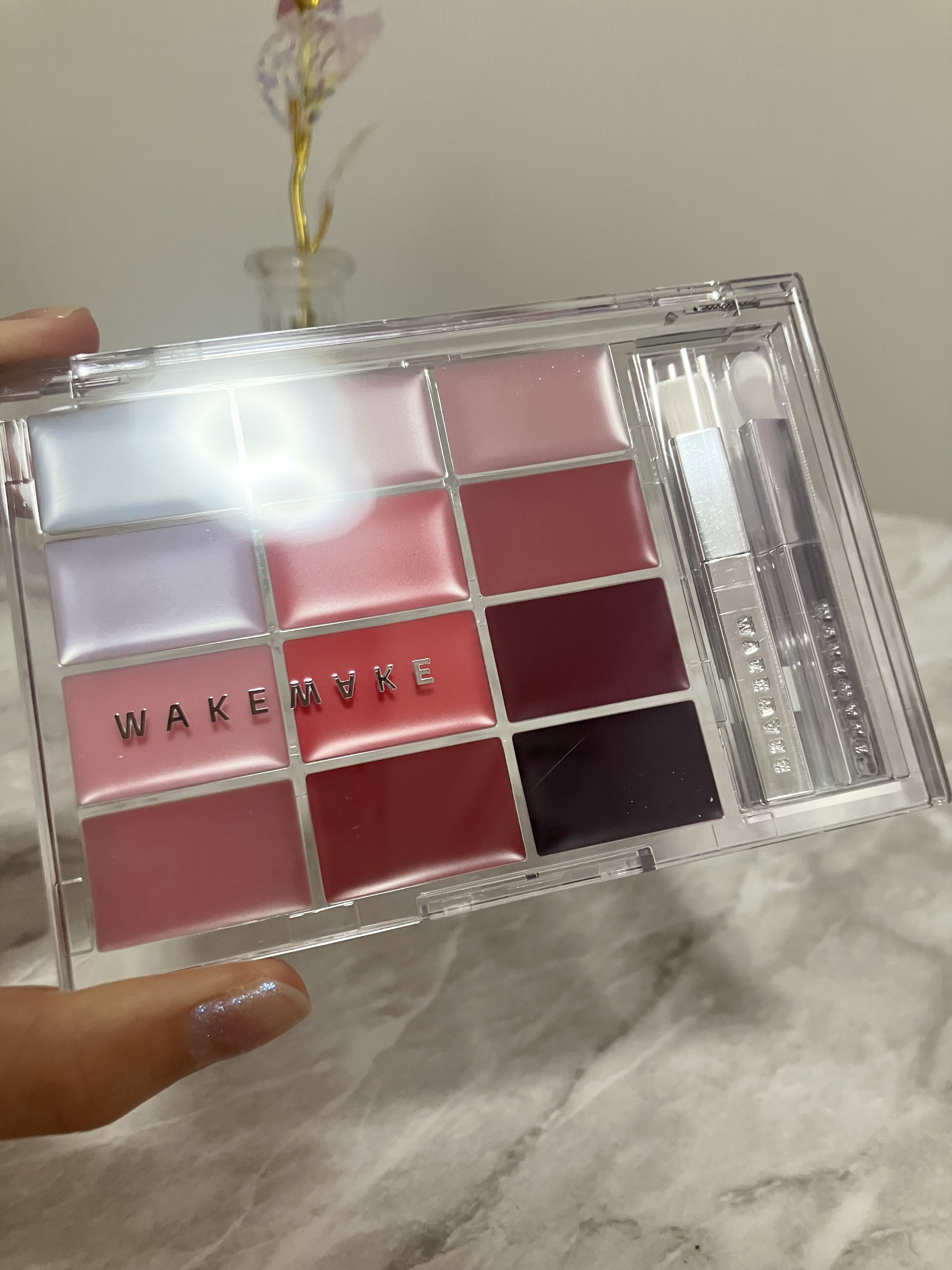 ソフトカラーリングリップパレット 01 PINK FLOOD GLOWING/wakemake/口紅を使ったクチコミ（3枚目）