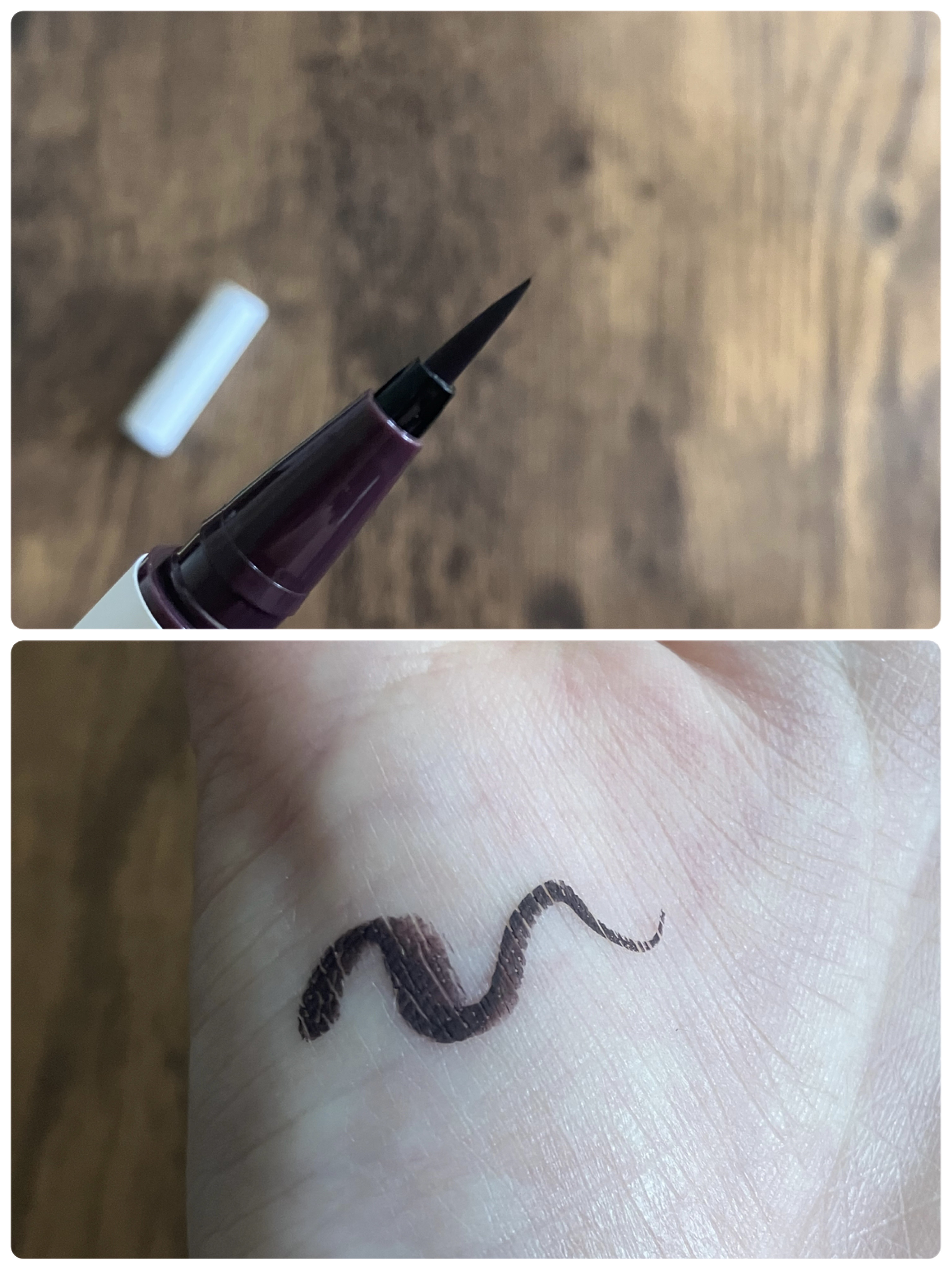 ベルベットライナー 02 ボルドーブラック/LUMIURGLAS/リキッドアイライナーを使ったクチコミ（2枚目）