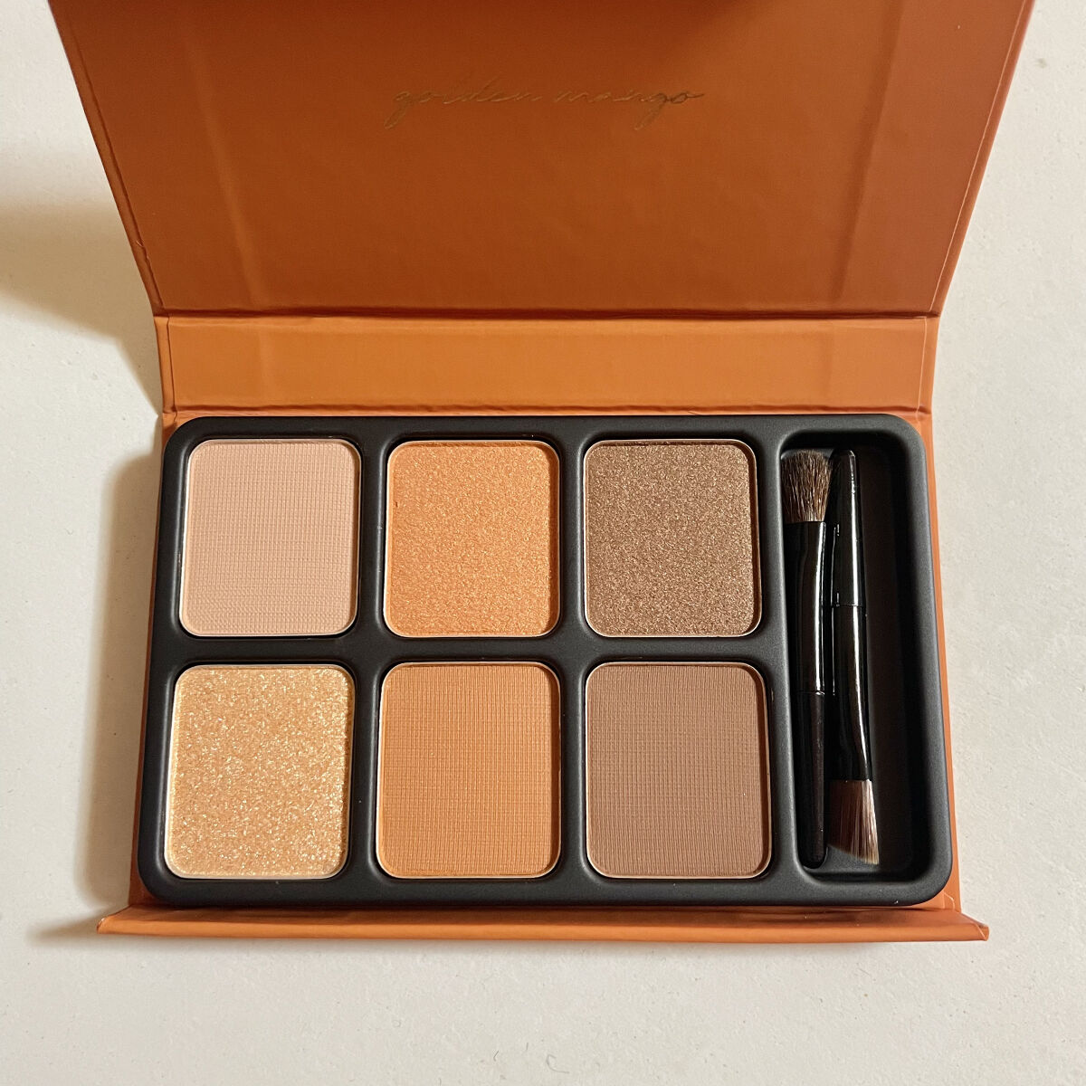 アイカラーパレット ゴールデンマンゴー/heme/アイシャドウパレットを使ったクチコミ（2枚目）