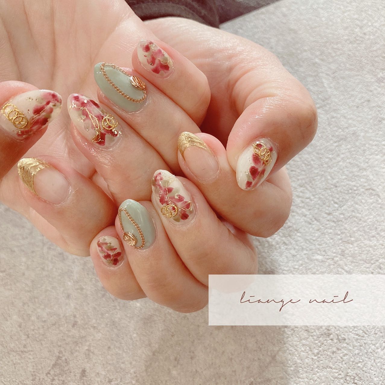 #リアンジェネイル,#柏ネイル,#ネイル,#春ネイル,#フラワーネイルのネイルデザイン