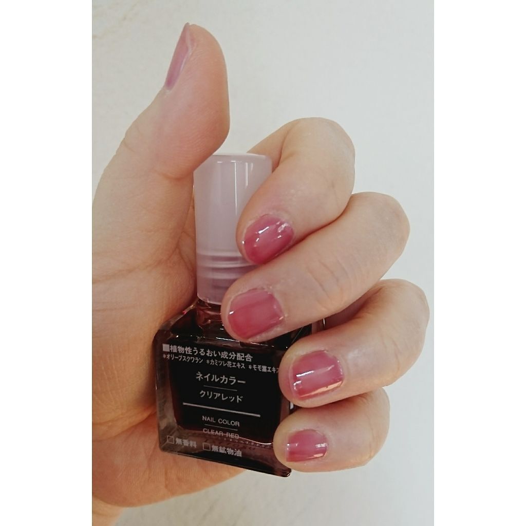無印良品 ネイルカラーのクチコミ「◆無印良品 ネイルカラー
   クリアレッド     ￥500(税込)


見た目は派手な赤色.....」（1枚目）