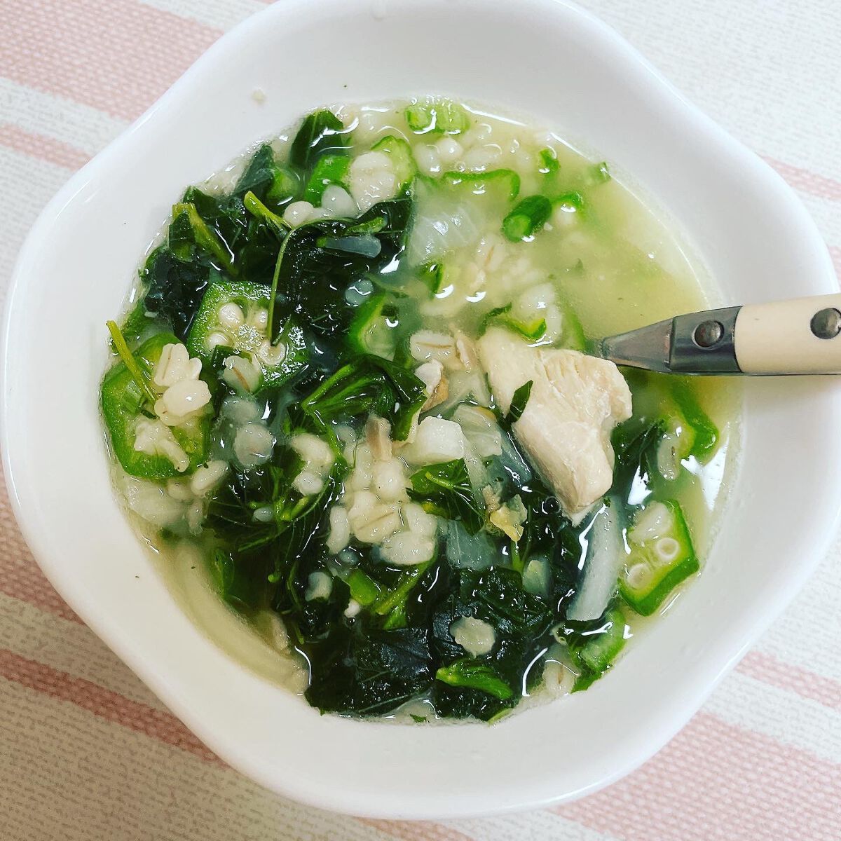 もち麦スープ/ラコックマルシェ/低糖質食品を使ったクチコミ（3枚目）