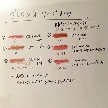 CEZANNE ラスティンググロスリップのクチコミ「【パーソナルカラー別プチプラブラウン系リップ6選！🍂】

秋こそブラウンリップ…！
ということ.....」（2枚目）