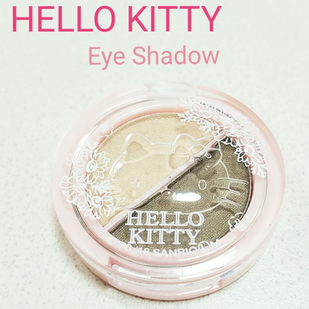 パウダーアイシャドウ ブルーミングキティ/DAISO/アイシャドウパレットを使ったクチコミ（1枚目）