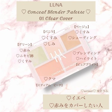 コンシールブレンダーパレット 01 クリアカバー/LUNA/パレットコンシーラーを使ったクチコミ（2枚目）