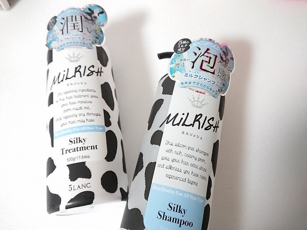 ミルリッシュ シルキーシャンプー／トリートメント/5LANC/市販シャンプーを使ったクチコミ（1枚目）