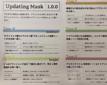 Updating Mask 1.0.0 5タイプセット 1セット5枚入り/meol/シートマスク・パックを使ったクチコミ（2枚目）