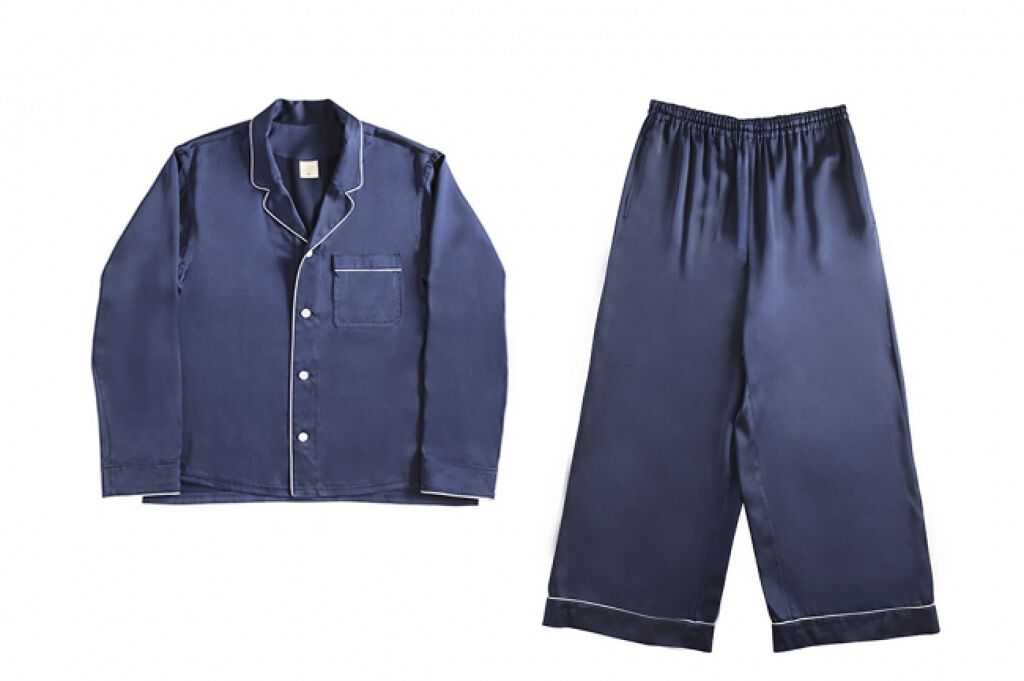 シルクパジャマ エレガントネイビー