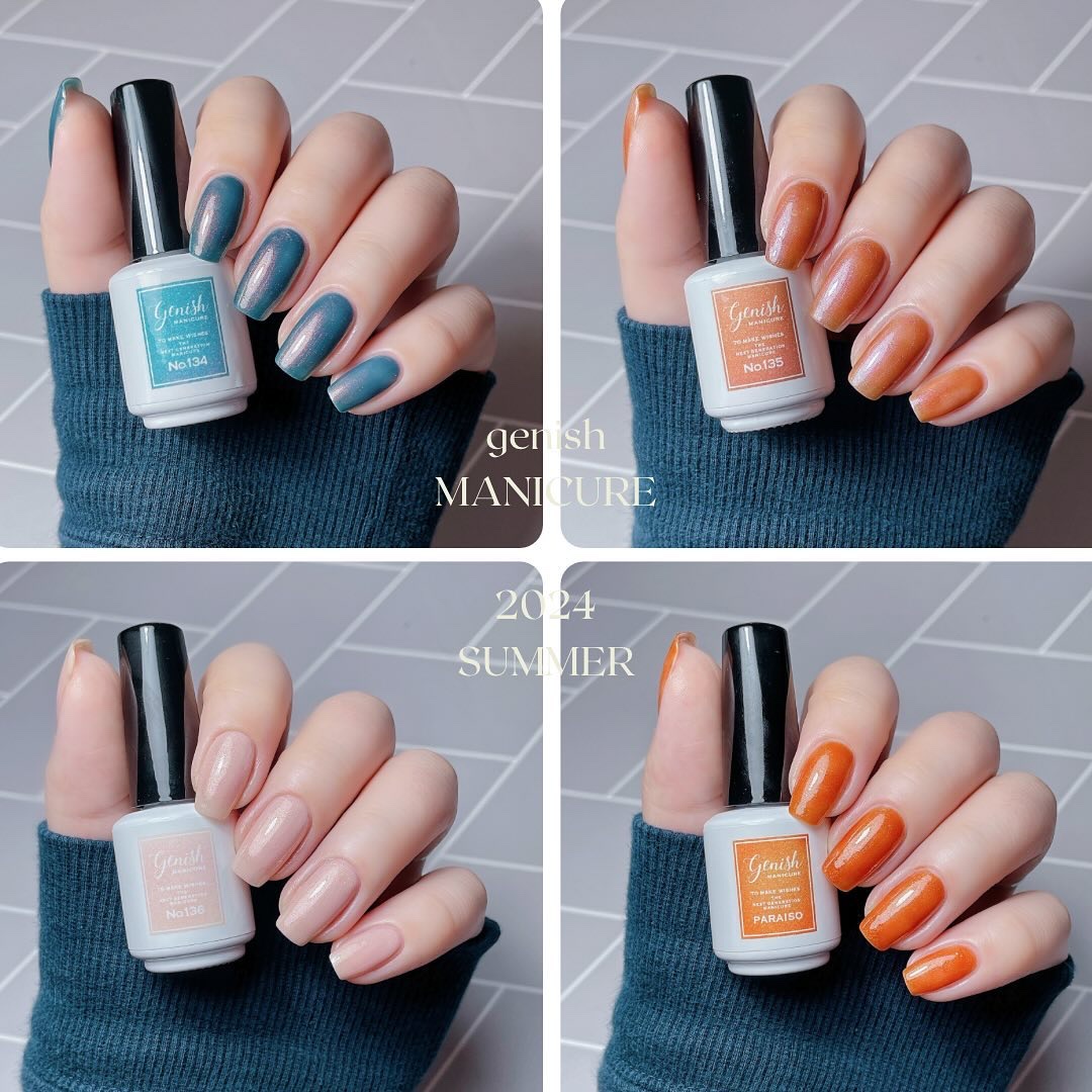 ジーニッシュ2024SUMMER🏖
⁡
⁡
今年の夏のジーニッシュは『楽園』がテーマ🪇
@genish_official 
⁡
どのカラーもラメが本当に美しくて
惚れ惚れしちゃいます🥹
⁡
⁡
そして今回は
フットセパレーターのノベル