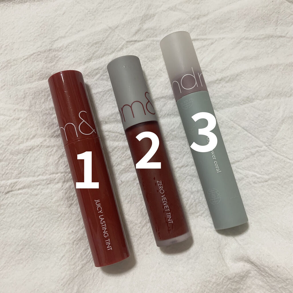 ジューシーラスティングティント/rom&nd/リップティントを使ったクチコミ（2枚目）